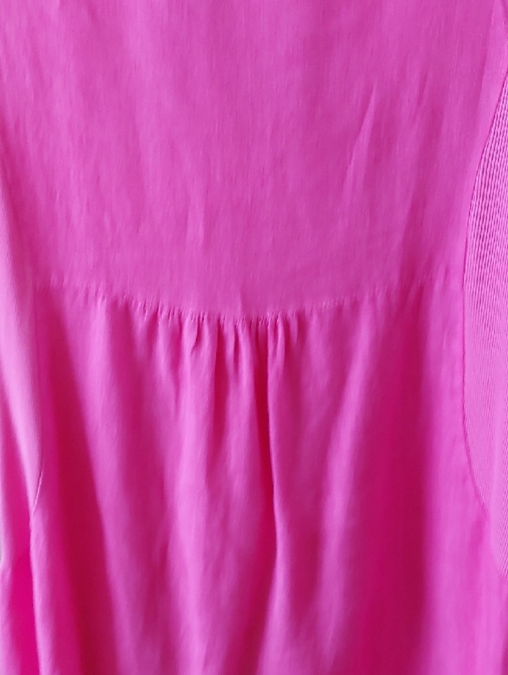 Size M, Martina Innocenti Pink Floral Embossed Short Sleeve 100% Linen DRESS - Picture 9 of 13